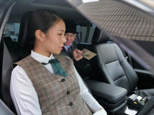 The husband is sick at home and the wife takes over for him to drive and that's the end